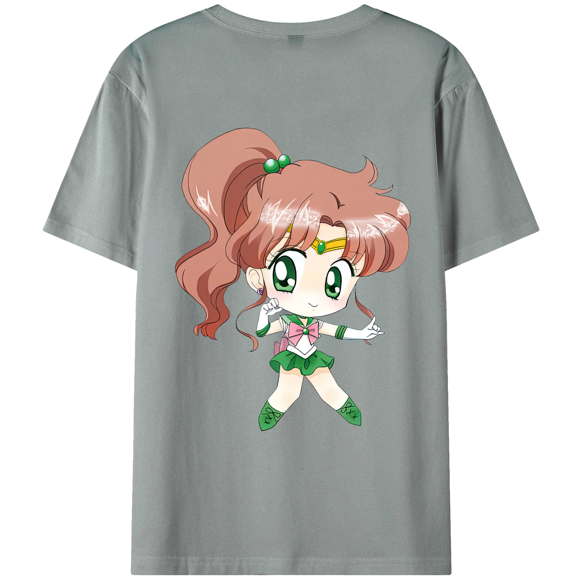 （画像用） 美少女戦士セーラームーン 木野 まこと きの まこと Sailor Moon Kino Makoto （セーラージュピター；Sailor Jupiter） 綿100％ メンズ半袖Tシャツ（バックプリント） 通気性